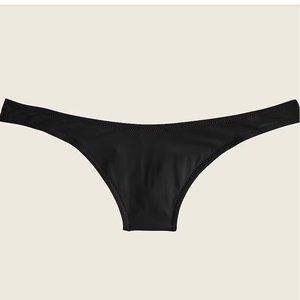 J. Crew 1989 High Leg Black Bikini Bottom Sz XL NWT